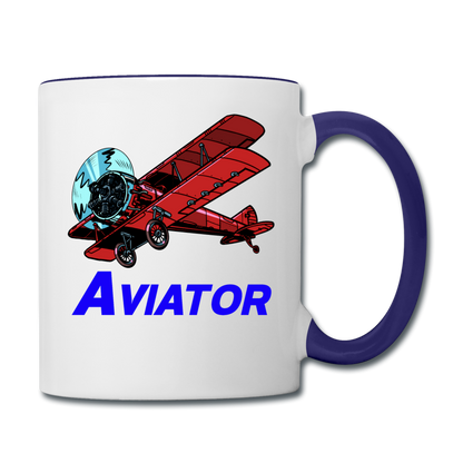 Aviator - Contrast Coffee Mug - white/cobalt blue