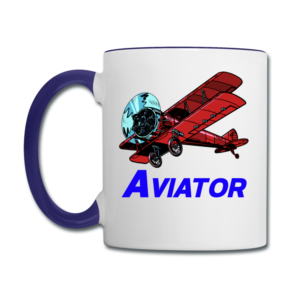 Aviator - Contrast Coffee Mug - white/cobalt blue