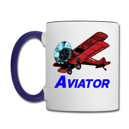 Aviator - Contrast Coffee Mug - white/cobalt blue