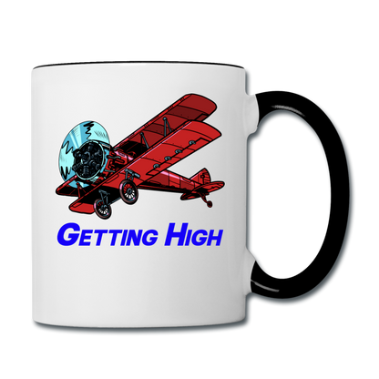 Getting High - Biplane - Contrast Coffee Mug - white/black