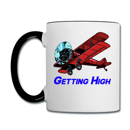 Getting High - Biplane - Contrast Coffee Mug - white/black