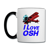 I Love OSH - Biplane - Contrast Coffee Mug - white/black