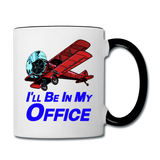 I'll Be In My Office - Biplane - Contrast Coffee Mug - white/black