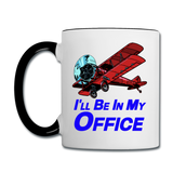 I'll Be In My Office - Biplane - Contrast Coffee Mug - white/black