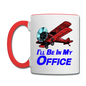 I'll Be In My Office - Biplane - Contrast Coffee Mug - white/red