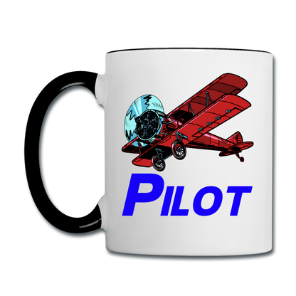 Pilot - Biplane - Contrast Coffee Mug - white/black