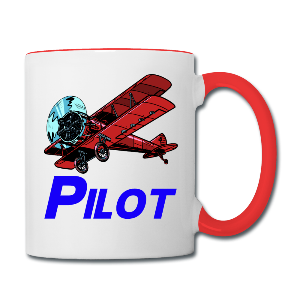 Pilot - Biplane - Contrast Coffee Mug - white/red