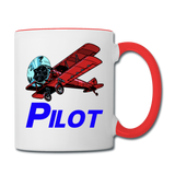 Pilot - Biplane - Contrast Coffee Mug - white/red