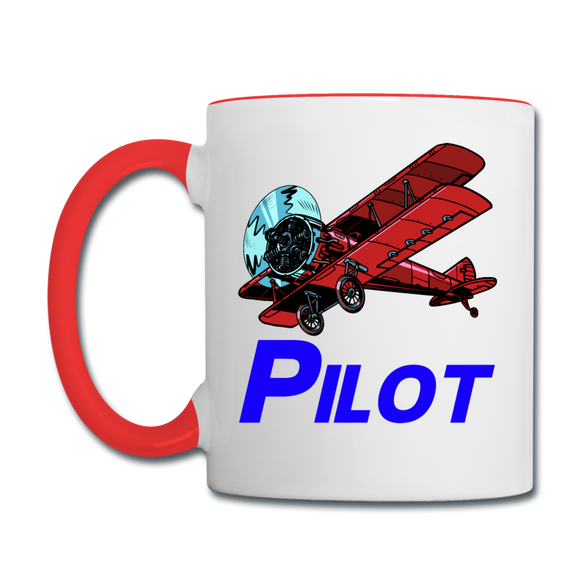 Pilot - Biplane - Contrast Coffee Mug - white/red