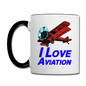 I Love Aviation - Contrast Coffee Mug - white/black