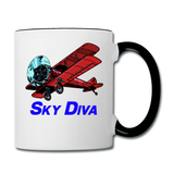 Sky Diva - Biplane - Contrast Coffee Mug - white/black