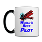 World's Best Pilot - Biplane - Contrast Coffee Mug - white/black