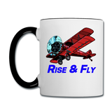 Rise And Fly - Biplane - Contrast Coffee Mug - white/black