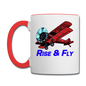 Rise And Fly - Biplane - Contrast Coffee Mug - white/red