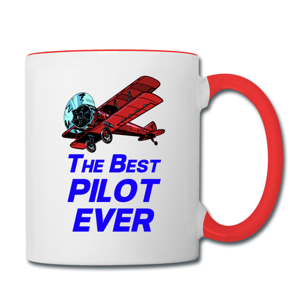 The Best Pilot Ever - Biplane - Contrast Coffee Mug - white/red