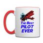 The Best Pilot Ever - Biplane - Contrast Coffee Mug - white/red