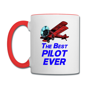 The Best Pilot Ever - Biplane - Contrast Coffee Mug - white/red