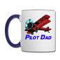 Pilot Dad - Biplane - Contrast Coffee Mug - white/cobalt blue