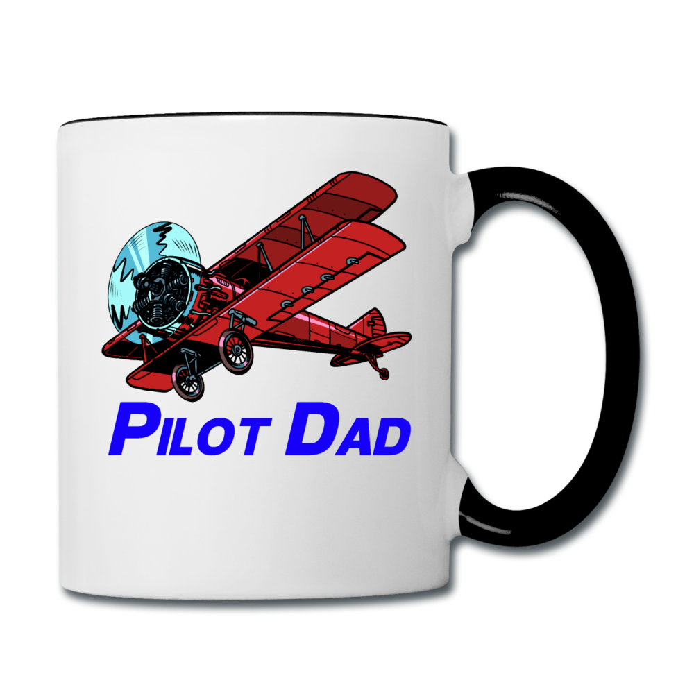 Pilot Dad - Biplane - Contrast Coffee Mug - white/black