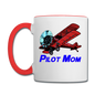 Pilot Mom - Biplane - Contrast Coffee Mug - white/red