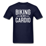 BikingIs My Cardio - White - Unisex Classic T-Shirt - navy