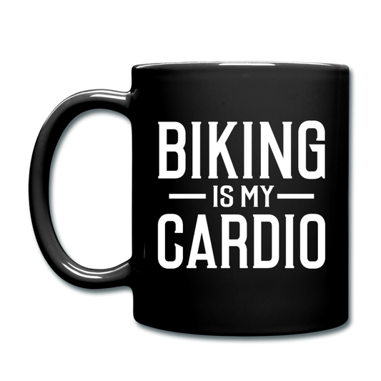 Biking Is My Cardio - White - Full Color Mug - black