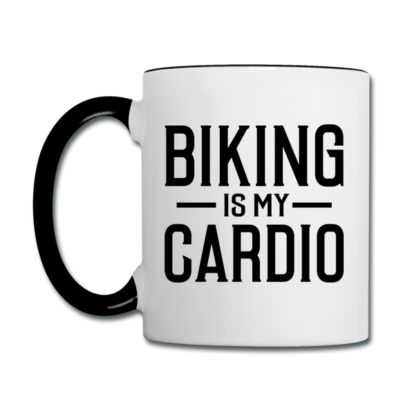Biking Is My Cardio - Black - Contrast Coffee Mug - white/black