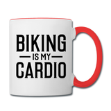 Biking Is My Cardio - Black - Contrast Coffee Mug - white/red