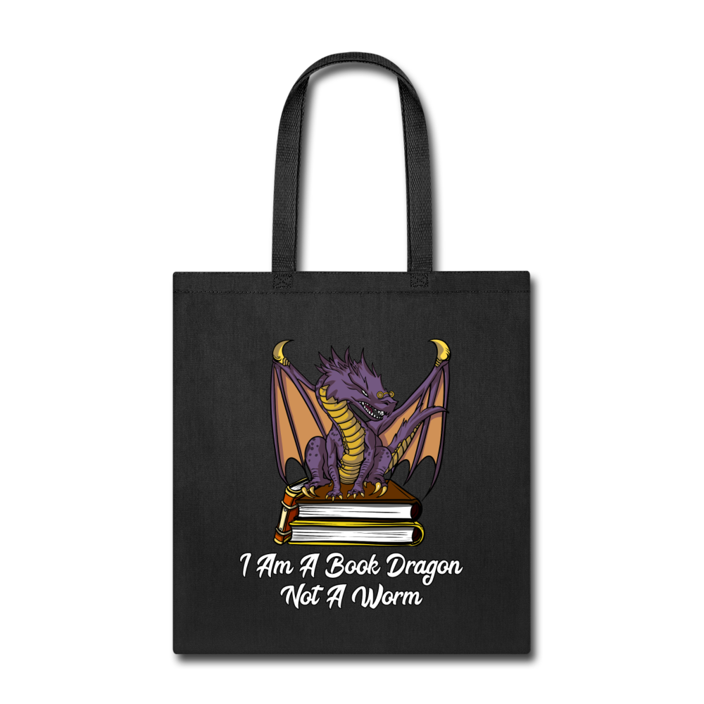 Book Dragon - Tote Bag - black