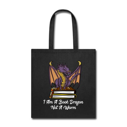 Book Dragon - Tote Bag - black