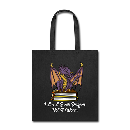 Book Dragon - Tote Bag - black