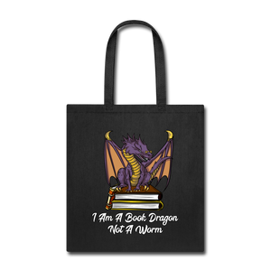 Book Dragon - Tote Bag - black