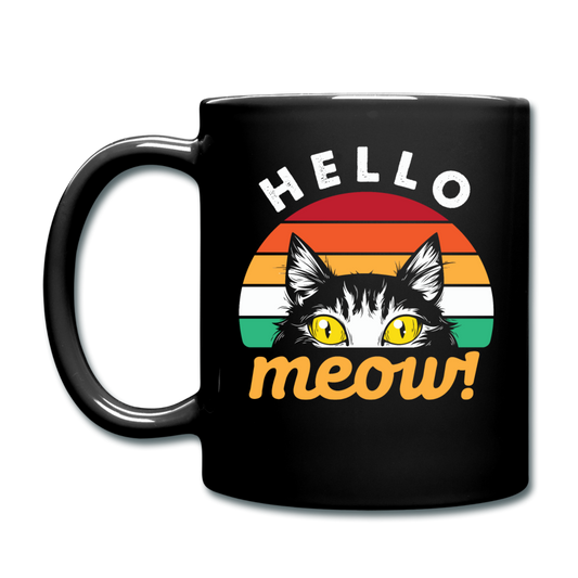 Hello - Meow - Full Color Mug - black