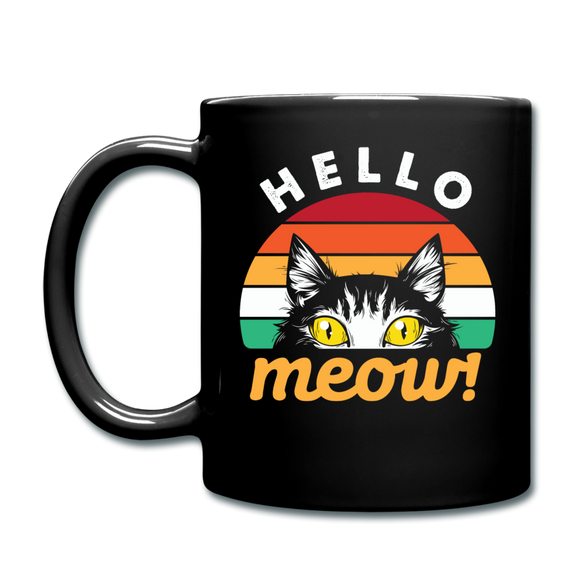 Hello - Meow - Full Color Mug - black