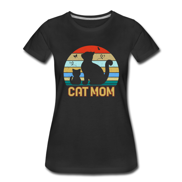 Cat Mom - With Kitten - Women’s Premium T-Shirt - black