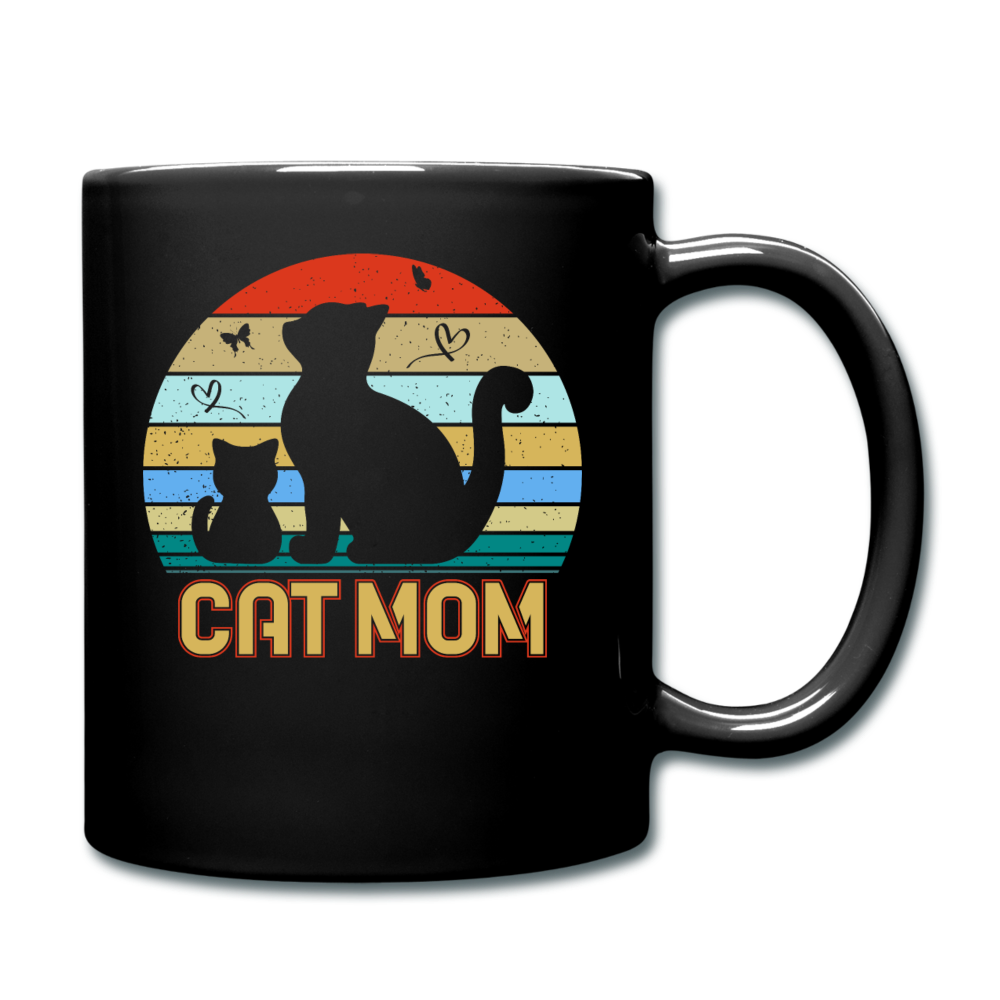 Cat Mom - With Kitten - Full Color Mug - black