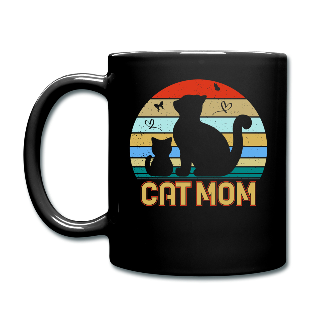 Cat Mom - With Kitten - Full Color Mug - black