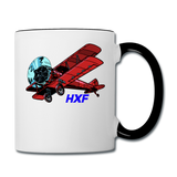Wisconsin Airports - Hartford HXF - Biplane - Contrast Coffee Mug - white/black