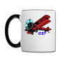 Wisconsin Airports - Brodhead C37 - Biplane - Contrast Coffee Mug - white/black