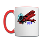 Wisconsin Airports - Brodhead C37 - Biplane - Contrast Coffee Mug - white/red