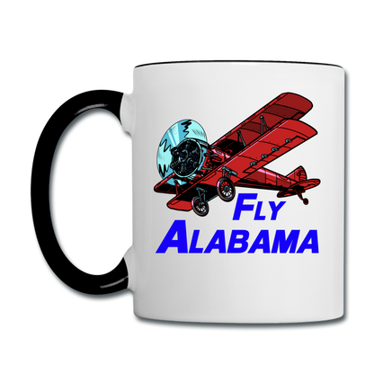 Fly Alabama - Biplane - Contrast Coffee Mug - white/black