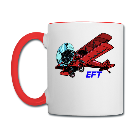 Wisconsin Airports - Monroe EFT - Biplane - Contrast Coffee Mug - white/red