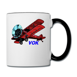 Wisconsin Airports - Volk FIeld VOK - Biplane - Contrast Coffee Mug - white/black