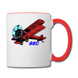 Wisconsin Airports - Palmyra 88C - Biplane - Contrast Coffee Mug - white/red