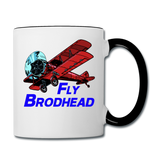 Fly Wisconsin - Brodhead - Biplane - Contrast Coffee Mug - white/black
