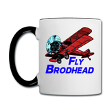 Fly Wisconsin - Brodhead - Biplane - Contrast Coffee Mug - white/black
