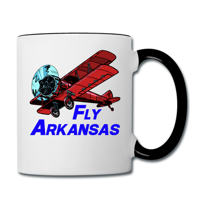 Fly Arkansas - Biplane - Contrast Coffee Mug - white/black