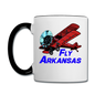 Fly Arkansas - Biplane - Contrast Coffee Mug - white/black