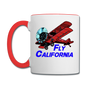 Fly California - Biplane - Contrast Coffee Mug - white/red