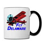 Fly Delaware - Biplane - Contrast Coffee Mug - white/black
